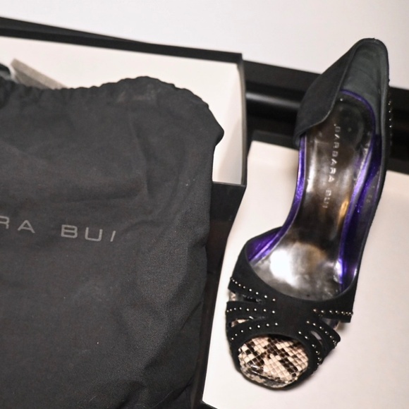 Barbara Bui Suede and Python Heels - Picture 5 of 6